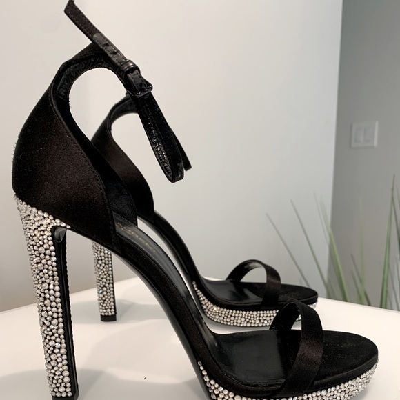 Black heels with crystal heel and sole - Picture 1 of 7